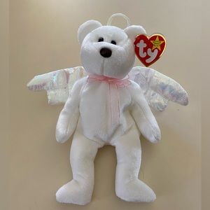 NWT BEANIE BABY - “Halo” the bear, kept in collectible case.